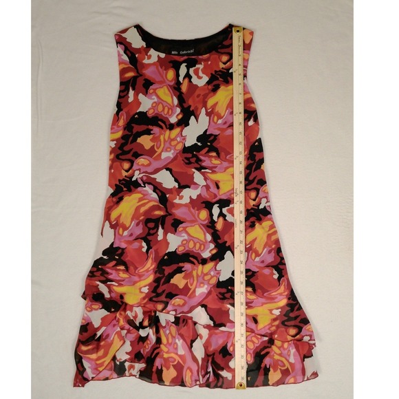 Mlle Gabrielle Womens Floral Print Sleeveless Ruffle Hem Dress Size 14 - Picture 7 of 7